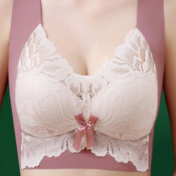 Embrace Comfort Fit Wirefree Retro Floral Lace Bra - Plus Size - Picture 3 of 6